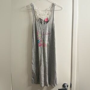 Isaac Mizrahi Gray Nightgown with Lace Detail